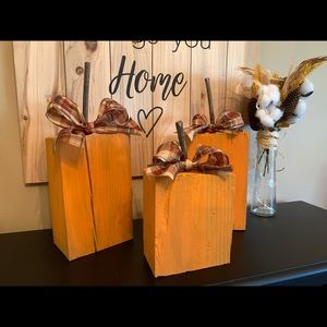 Wood Pumpkin Trio